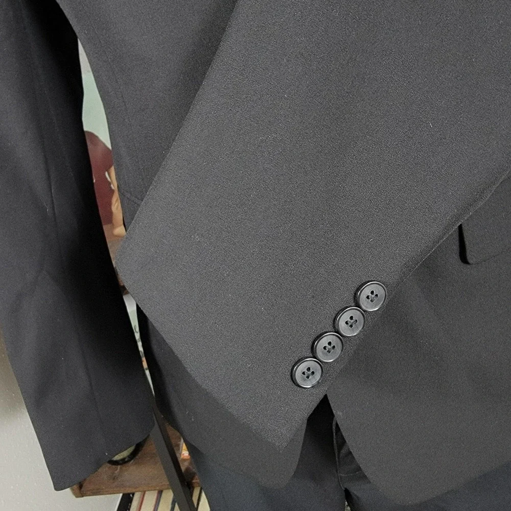 Van Heusen Flex Men's Sport Coat Blazer Two Button BLACK Slim‎ Fit Size 40S